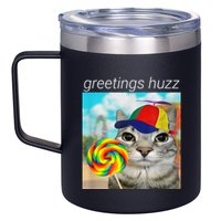 Greetings Huzz Funny Gen Z Gen Alpha Slang Meme 12oz Stainless Steel Coffee Mug