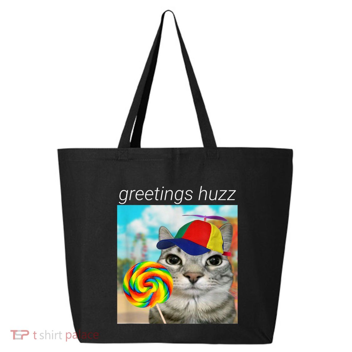 Greetings Huzz Funny Gen Z Gen Alpha Slang Meme 25L Jumbo Tote