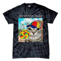 Greetings Huzz Funny Gen Z Gen Alpha Slang Meme Tie-Dye T-Shirt