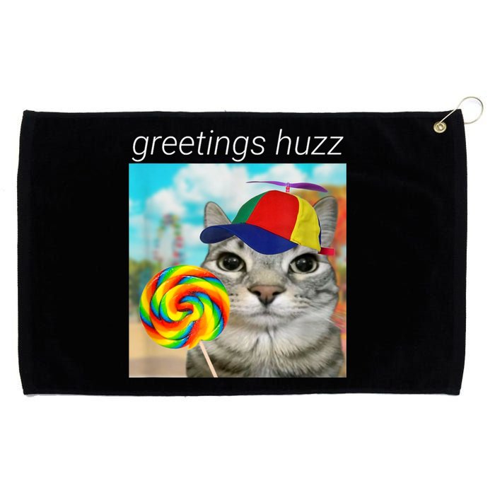 Greetings Huzz Funny Gen Z Gen Alpha Slang Meme Grommeted Golf Towel