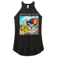 Greetings Huzz Funny Gen Z Gen Alpha Slang Meme Women's Perfect Tri Rocker Tank