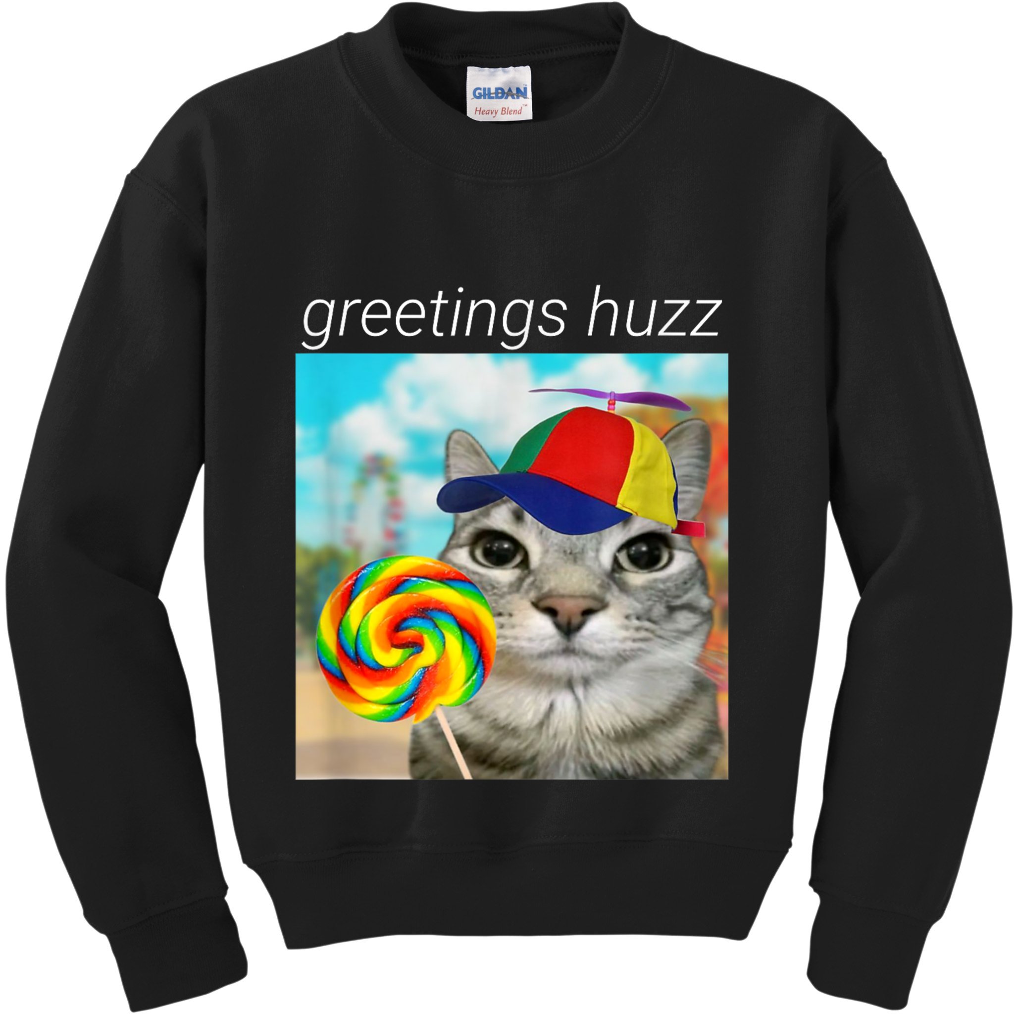Greetings Huzz Funny Gen Z Gen Alpha Slang Meme Kids Sweatshirt