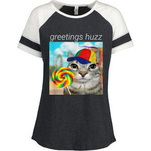 Greetings Huzz Funny Gen Z Gen Alpha Slang Meme Enza Ladies Jersey Colorblock Tee