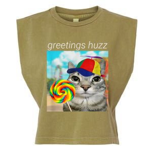 Greetings Huzz Funny Gen Z Gen Alpha Slang Meme Garment-Dyed Women's Muscle Tee