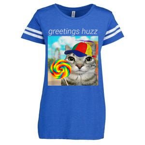 Greetings Huzz Funny Gen Z Gen Alpha Slang Meme Enza Ladies Jersey Football T-Shirt