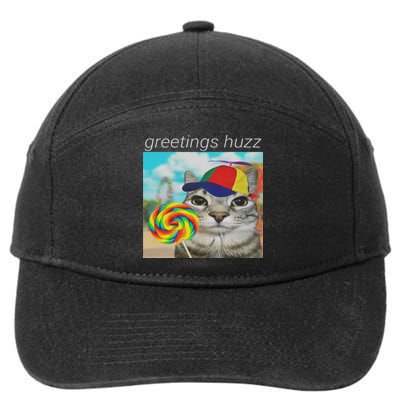Greetings Huzz Funny Gen Z Gen Alpha Slang Meme 7-Panel Snapback Hat