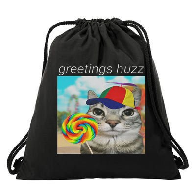 Greetings Huzz Funny Gen Z Gen Alpha Slang Meme Drawstring Bag
