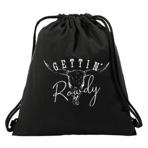 Gettin Hitched Gettin Rowdy Western Bachelorette Party Drawstring Bag