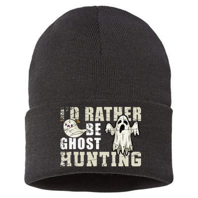 Ghost Hunter Gift Boo Spooky Halloween Sustainable Knit Beanie
