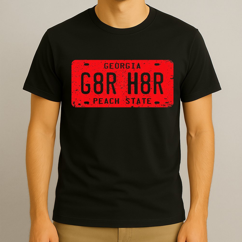 G8r H8r Georgia License Plate Football T-Shirt