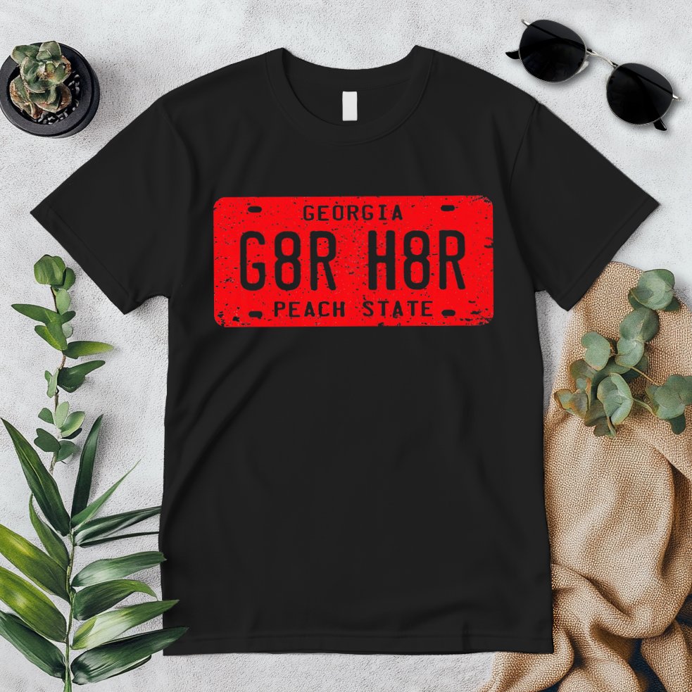 G8r H8r Georgia License Plate Football Premium T-Shirt