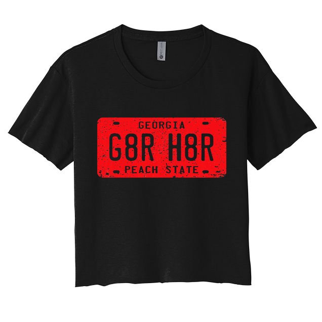 G8r H8r Georgia License Plate Football Crop Top