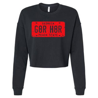 G8r H8r Georgia License Plate Football Cropped Pullover Crew