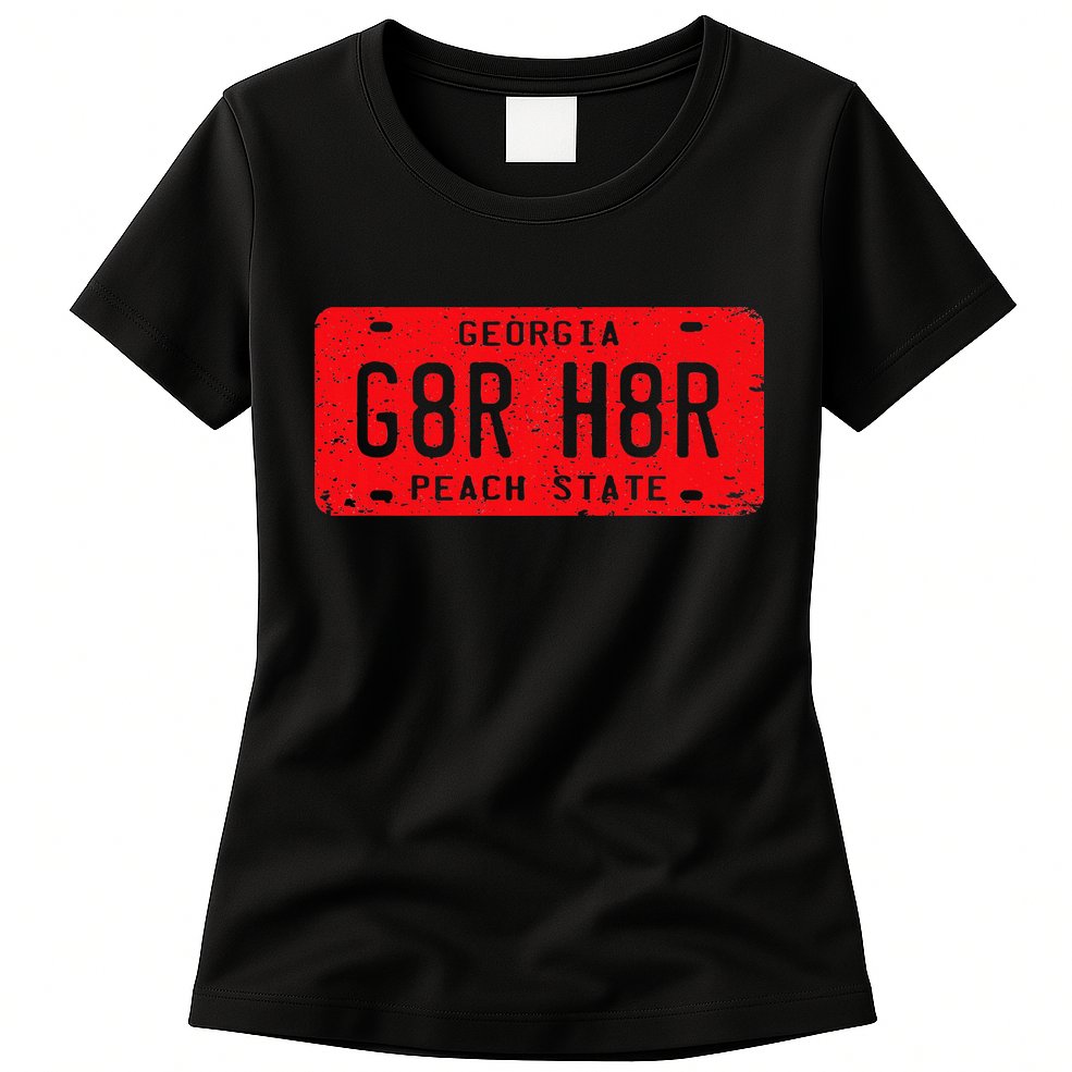 G8r H8r Georgia License Plate Football Womens T-Shirt
