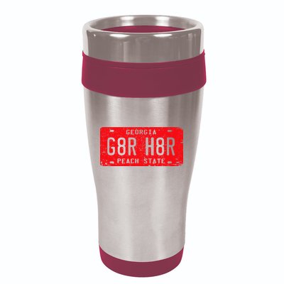 G8r H8r Georgia License Plate Football 16oz Travel Tumbler