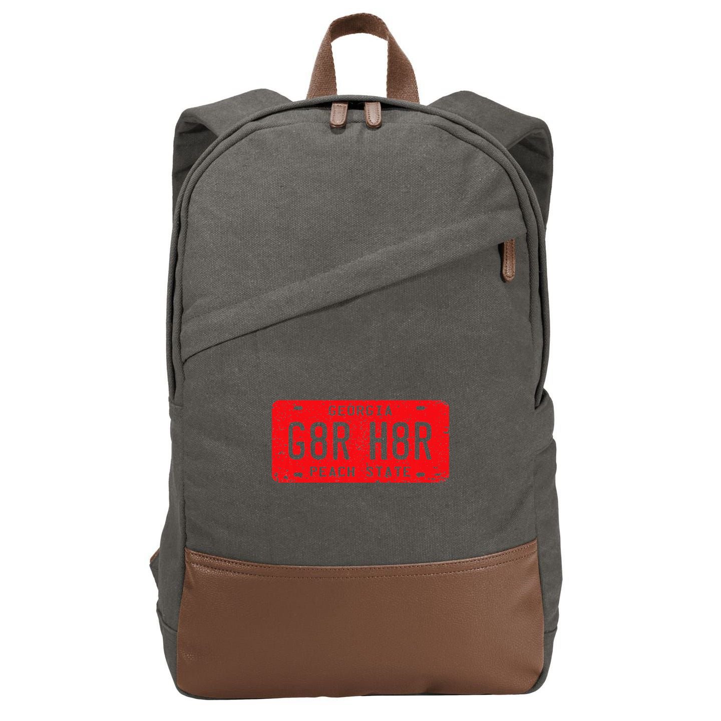G8r H8r Georgia License Plate Football Cotton Canvas Backpack