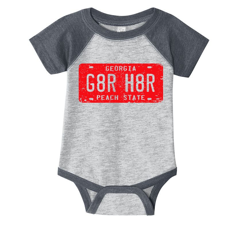 G8r H8r Georgia License Plate Football Infant Baby Jersey Bodysuit