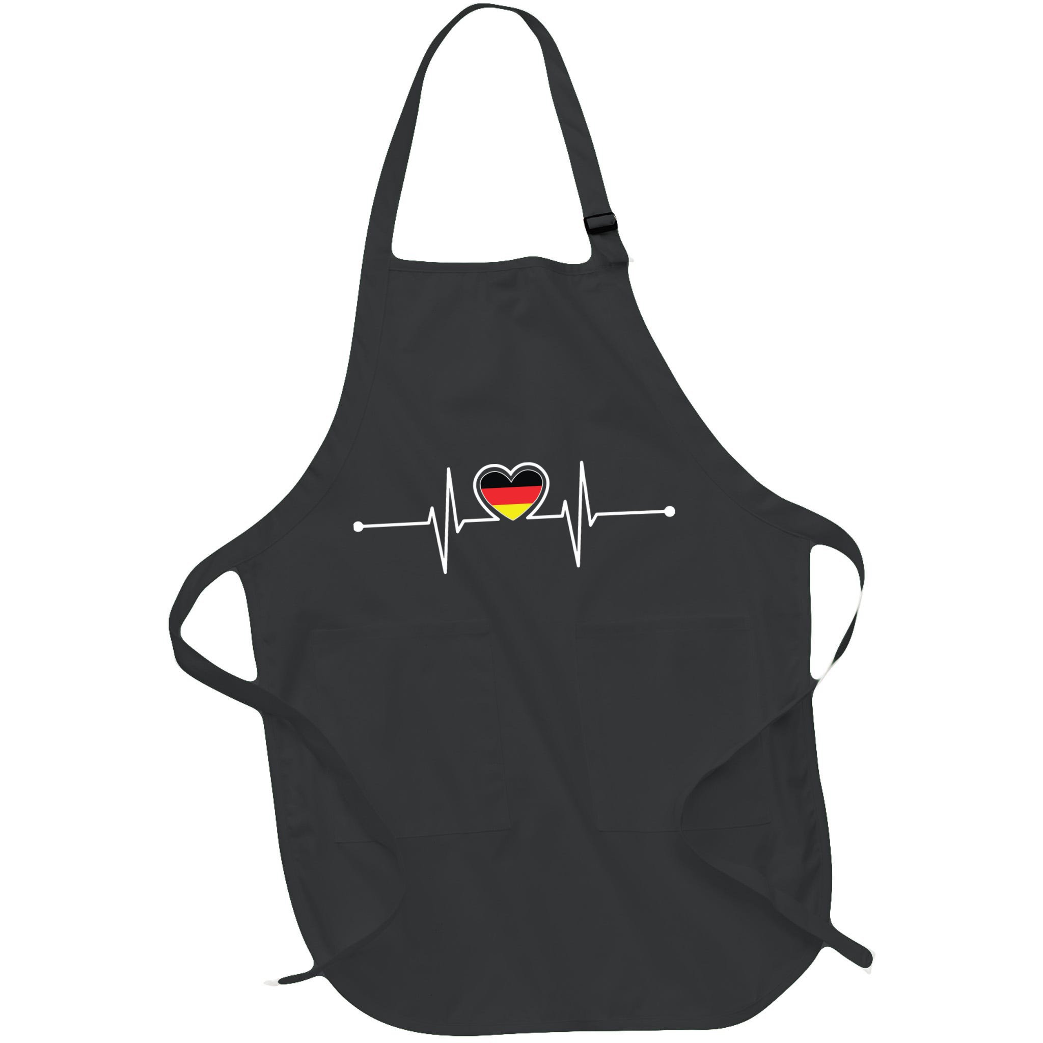 Germany Heartbeat German Gifts Team Germany Flag Design Apron