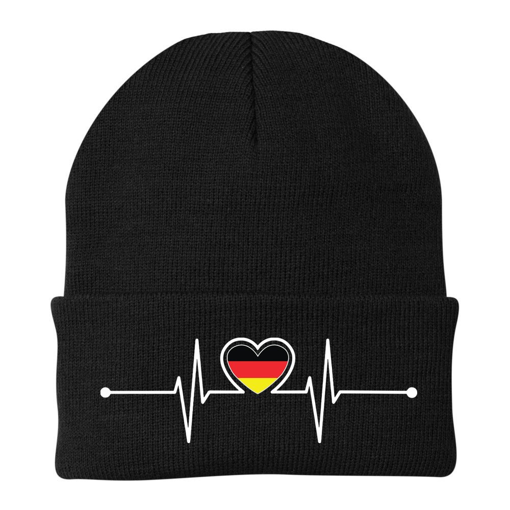 Germany Heartbeat German Gifts Team Germany Flag Design Beanie