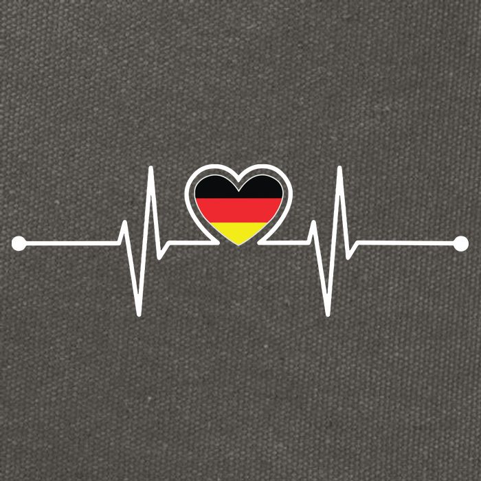 Germany Heartbeat German Gifts Team Germany Flag Design Cotton Canvas Backpack