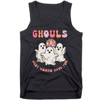 Groovy Halloween Ghouls Just Wanna Have Fun Dancing Ghost Tank Top