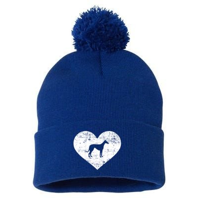 Greyhound Heart Gift Pom Pom 12in Knit Beanie