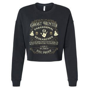 Ghost Hunter Ghost Hunting Halloween Paranormal Activity Cropped Pullover Crew