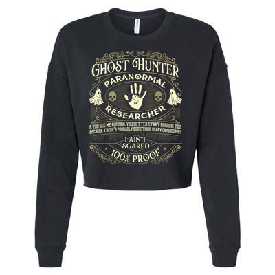 Ghost Hunter Ghost Hunting Halloween Paranormal Activity Cropped Pullover Crew