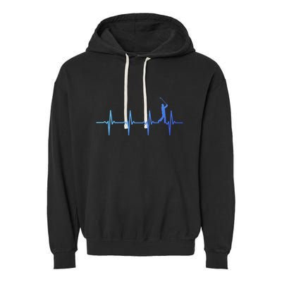 Golf Heartbeat Gift For Golfers And Golf Players Great Gift Garment-Dyed Fleece Hoodie