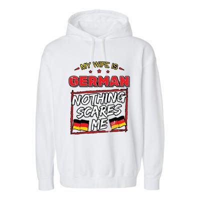 German Husband Germany Flag Family Wife Marriage Girl Garment-Dyed Fleece Hoodie