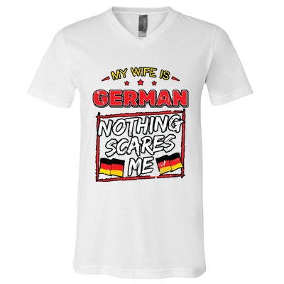 German Husband Germany Flag Family Wife Marriage Girl V-Neck T-Shirt