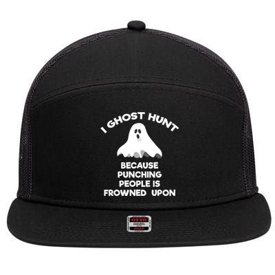 Ghost Hunting Gift Funny Ghost Hunter Punch 7 Panel Mesh Trucker Snapback Hat