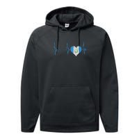 Guatemala Heart Guatemalan Heartbeat Ekg Pulse Chapin Mayan Performance Fleece Hoodie