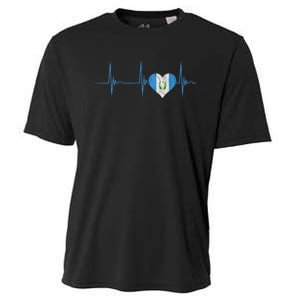 Guatemala Heart Guatemalan Heartbeat Ekg Pulse Chapin Mayan Cooling Performance Crew T-Shirt