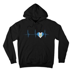 Guatemala Heart Guatemalan Heartbeat Ekg Pulse Chapin Mayan Hoodie