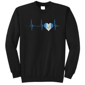 Guatemala Heart Guatemalan Heartbeat Ekg Pulse Chapin Mayan Sweatshirt