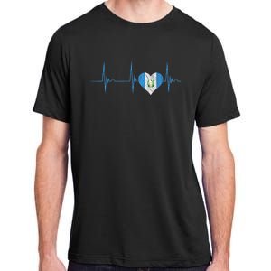 Guatemala Heart Guatemalan Heartbeat Ekg Pulse Chapin Mayan Adult ChromaSoft Performance T-Shirt