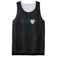 Guatemala Heart Guatemalan Heartbeat Ekg Pulse Chapin Mayan Mesh Reversible Basketball Jersey Tank