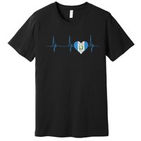 Guatemala Heart Guatemalan Heartbeat Ekg Pulse Chapin Mayan Premium T-Shirt