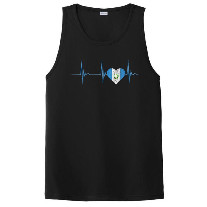 Guatemala Heart Guatemalan Heartbeat Ekg Pulse Chapin Mayan PosiCharge Competitor Tank