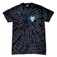 Guatemala Heart Guatemalan Heartbeat Ekg Pulse Chapin Mayan Tie-Dye T-Shirt