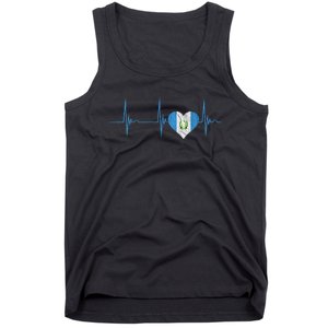 Guatemala Heart Guatemalan Heartbeat Ekg Pulse Chapin Mayan Tank Top