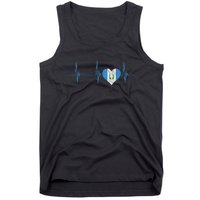 Guatemala Heart Guatemalan Heartbeat Ekg Pulse Chapin Mayan Tank Top