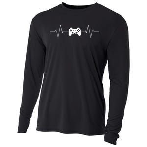 Gaming Heartbeat Gamer Gift Cooling Performance Long Sleeve Crew