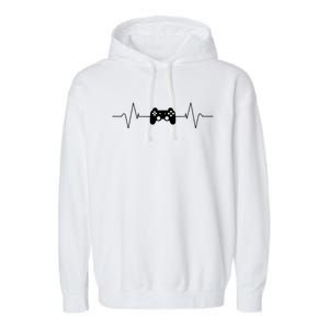 Gaming Heartbeat Gamer Gift Garment-Dyed Fleece Hoodie