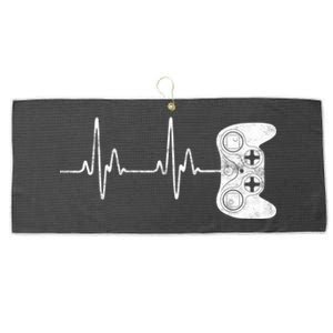 Gamer Heartbeat Great Gift Video Game Lover Funny Gift Funny Gift Large Microfiber Waffle Golf Towel