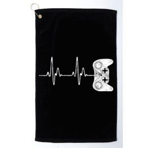 Gamer Heartbeat Great Gift Video Game Lover Funny Gift Funny Gift Platinum Collection Golf Towel