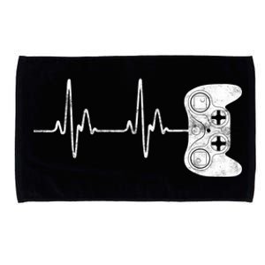 Gamer Heartbeat Great Gift Video Game Lover Funny Gift Funny Gift Microfiber Hand Towel