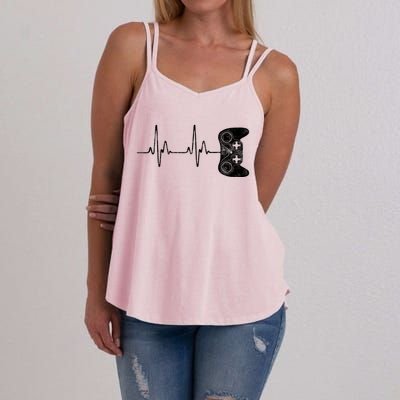 Gamer Heartbeat Great Gift Video Game Lover Funny Gift Funny Gift Women's Strappy Tank