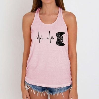 Gamer Heartbeat Great Gift Video Game Lover Funny Gift Funny Gift Women's Knotted Racerback Tank